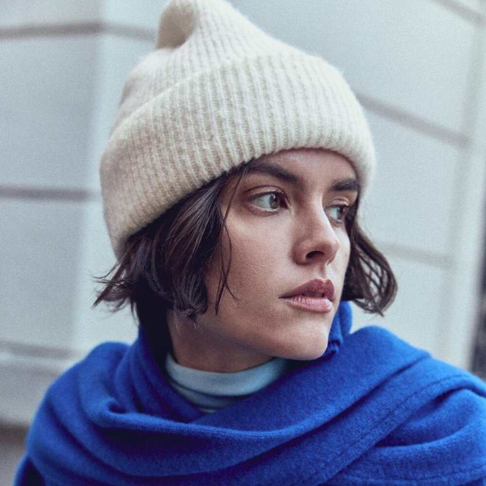NWT ZARA KNIT HAT OYSTER-WHITE